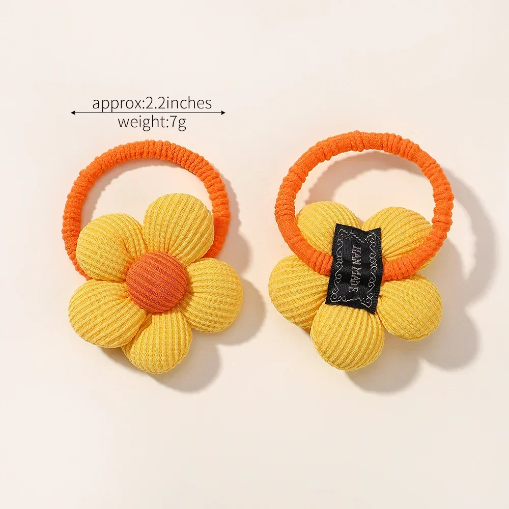 Lazos elásticos para el pelo para niña y niño, cintas con flores para Coleta, lazos para el pelo para niña, accesorios para el cabello de dibujos