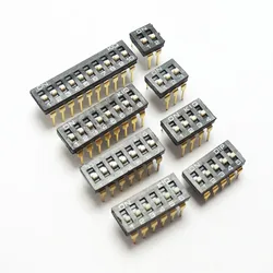 10PCS KI BLACK Gold 1/2/3/4/5/6/8/10 Position Bit DIP Switch Doule Row PITCH 2.54MM Slide Switches KI-01/02/03/04/05/06/08/10