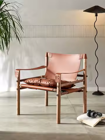 ADDE MID CENTURY SAFARI CHAIR, Art Solid Wood Lounge Chair, Single Designer Vintage Sofa Chair. Home Furniture