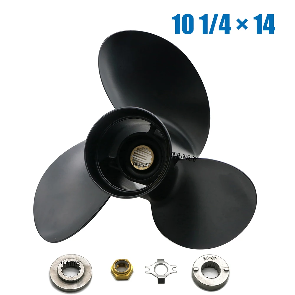 10 1/4x14 Propeller For Mercury Outboard 25HP 30HP 40HP 45HP 48HP 50HP 55HP 60HP 70HP Boat Motor 48-73138A45 13 Tooth Spline RH