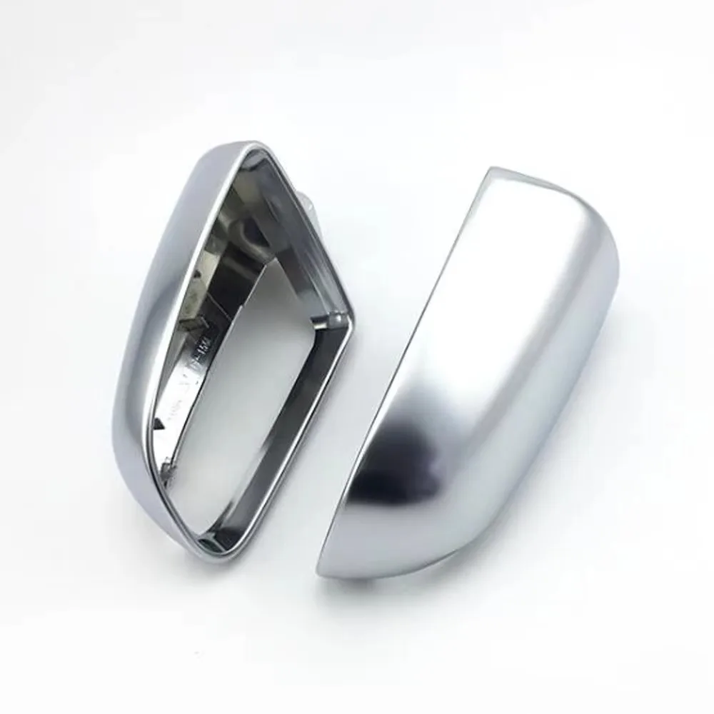 For Audi A4 B6 B7 A6 C6 Car Rearview Mirror Cover Side Wing Mirror Protect Frame Covers Trim Silver Matte Chrome Shell Cover