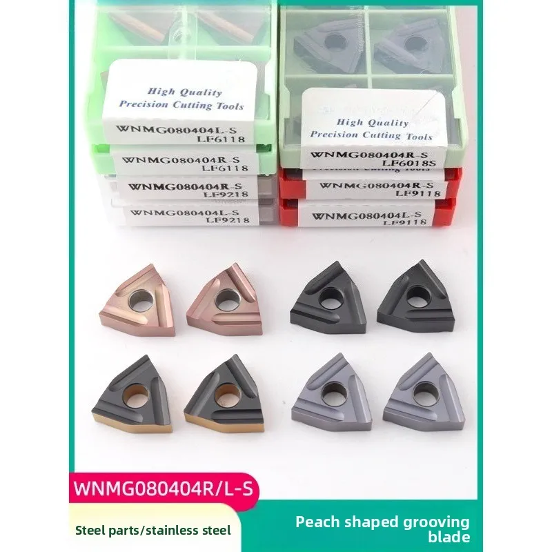 

Оригинальные твердосплавные пластины для обработки канавок персиковой формы WNMG080404 WNMG080408 WNMG080404R-S WNMG080408L-S LF9018 LF6118 LF9218
