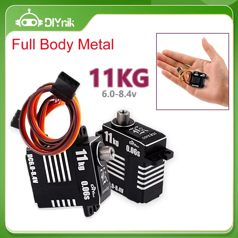 H-11 Micro Numérique RC Servo 11KG Entièrement En Métal Programmable Mini Servo Sans Noyau Moteur DIY Pièces Pour Hélicoptère Voitures Robot Avion