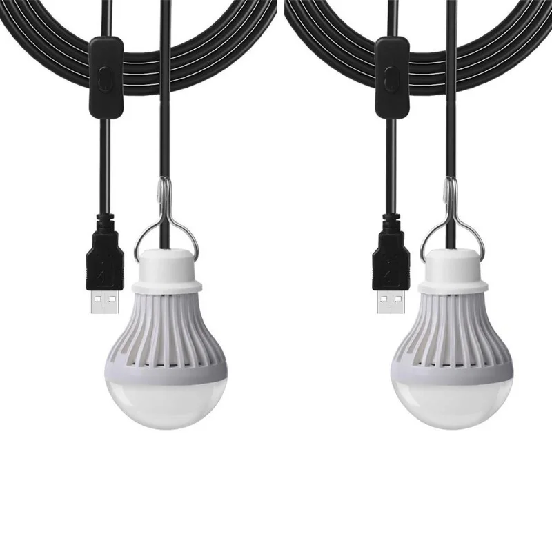 2 Pack LED Light For Camping 5W USB Children Bed Lamp Portable LED Bulb Outdoor Emergency Light