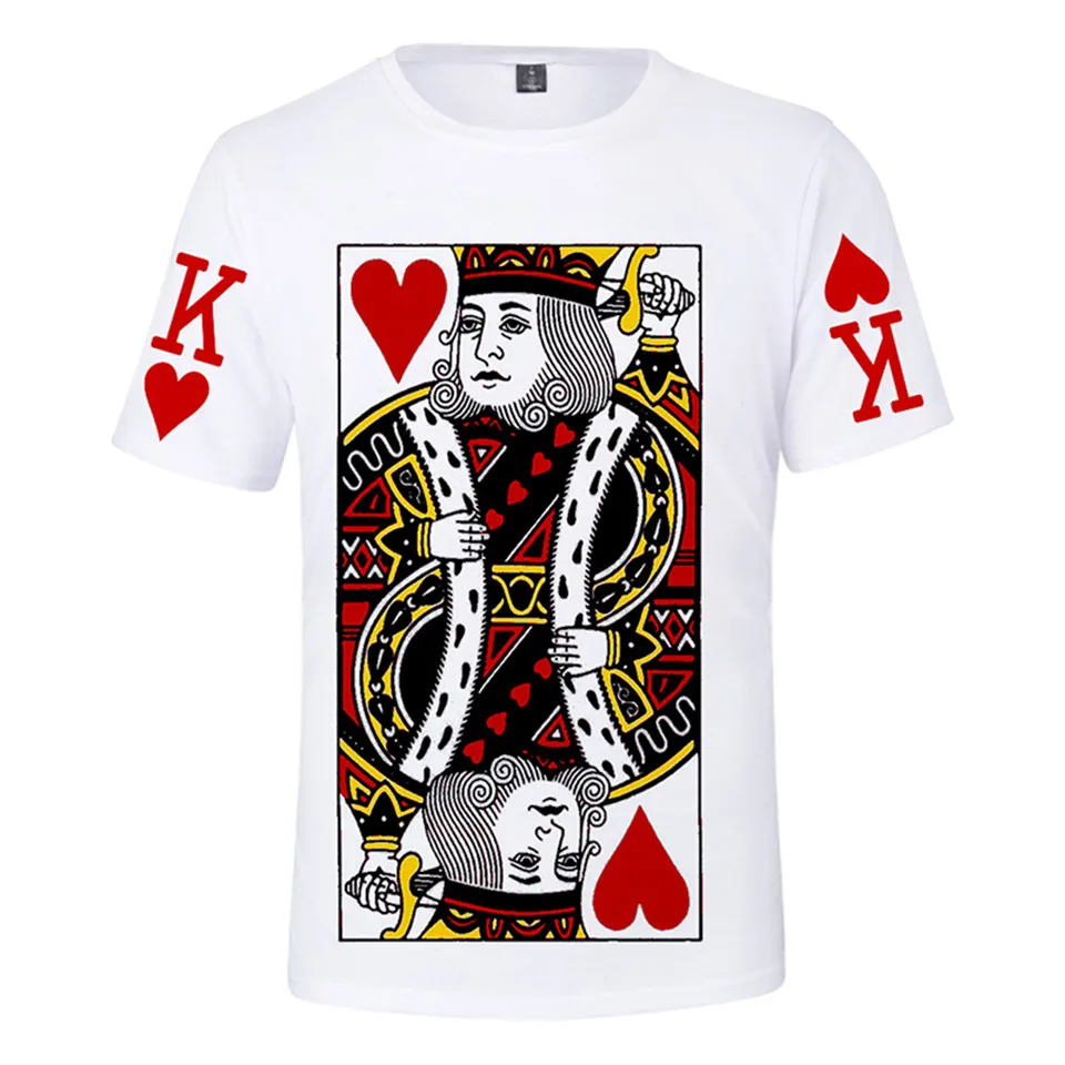 トランプ-ポーカー-k-q-3dプリント-オーバーサイズ-tシャツ-レディース-メンズ-夏-クルーネック-半袖-面白いtシャツ-キング-クイーン-グラフィックtシャツ
