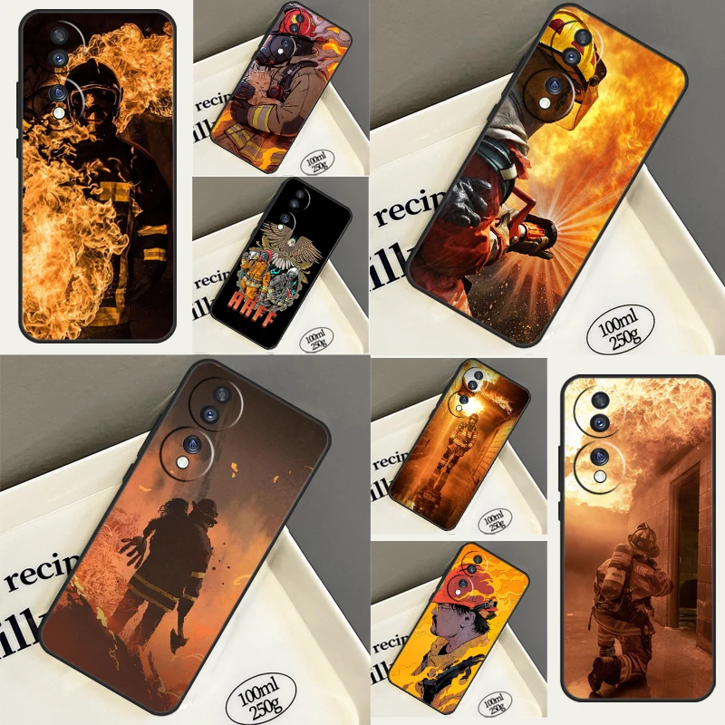 Firefighter Heroes Fireman Case For Huawei P30 Lite P40 P20 Nova 9 5T P Smart Honor Magic 5 Pro 70 50 X7 X8 X9a Cover