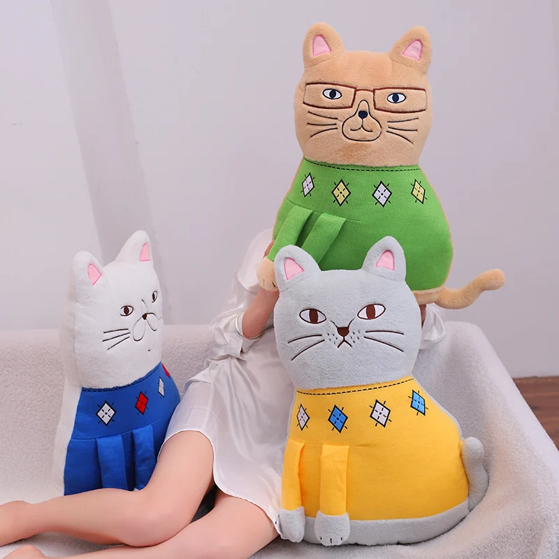 

Kawaii Japanese Cat Plush Toy Cute Stuffed Animals Kusuguru Lovely Cats Plushies Doll Soft Hug Pillow Kids Girls Gift Room Decor