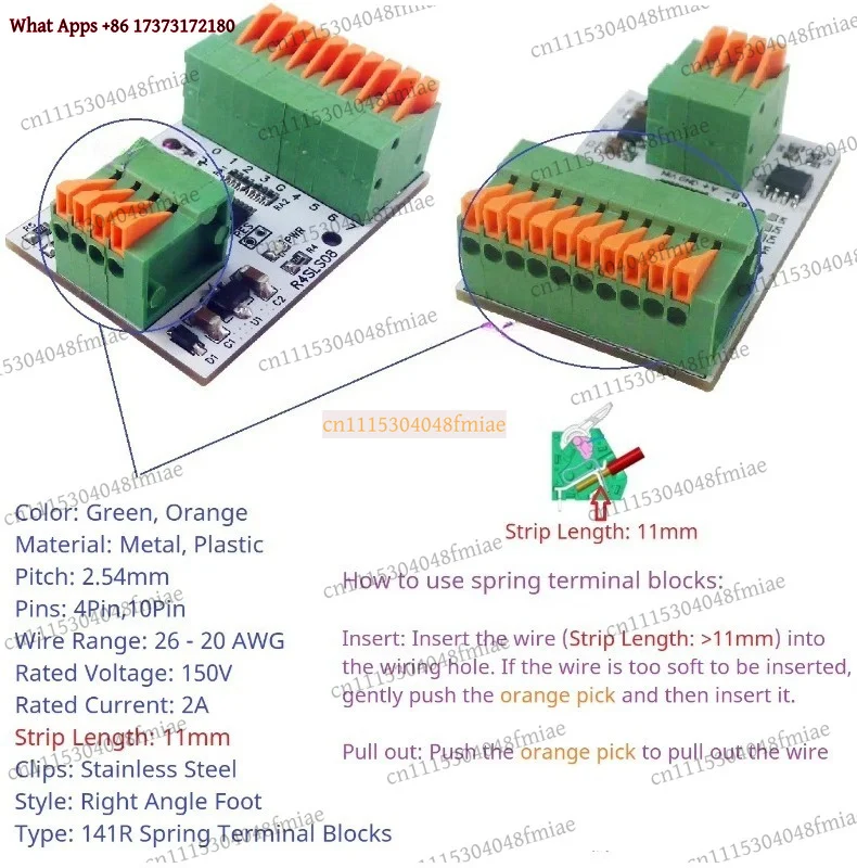 NPN PNP DI DO Module 141R RS485 Modbus Remote IO Spring Terminal Block DC 12V 24V