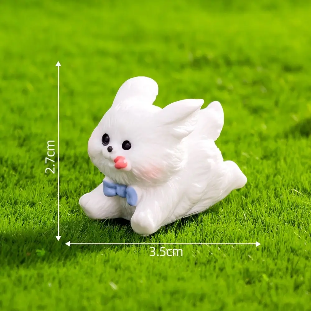 New Cute Cartoon Puppy Statue Resin DIY Crafts Mini Animals Figurine Home Decorations Car Ornament Miniature Dog Figurines