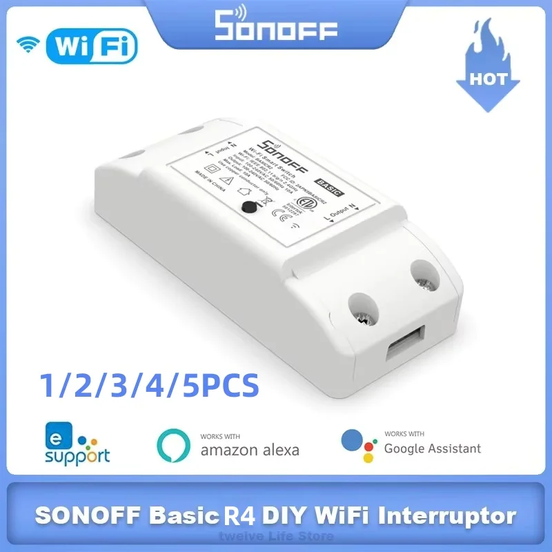 

SONOFF BASICR4 WiFI умный переключатель DIY беспроводной выключатель дистанционное голосовое управление выключатель света умный дом через Alexa Google