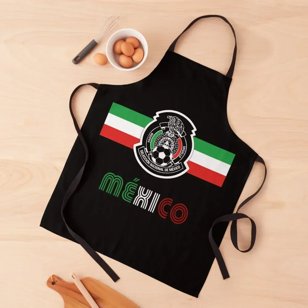 

Mexico Soccer Team Seleccion Mexicana de futbol Apron Hairdressing Women's Kitchen Chef Accessories Household Items Useful Apron