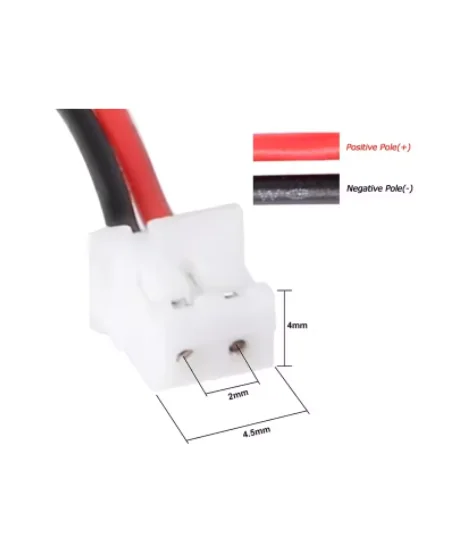 Akumulator litowo-polimerowy 3,7 V, 500 mAh, model 902030, z wtyczką PH2.0, do ładowania, przeznaczony do lamp LED, głośników Bluetooth, zabawek, zegarków i pałeczek do robienia selfie. — zdjęcie produktu 4