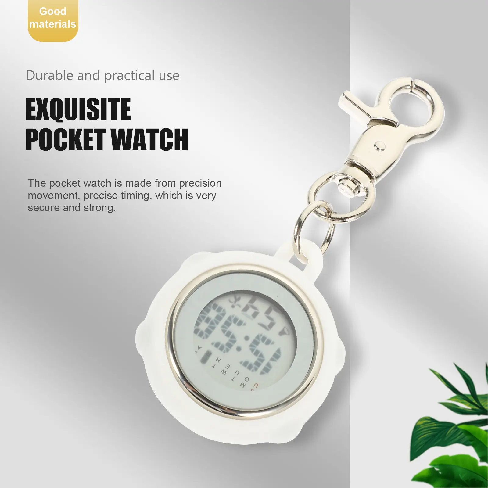 Nurse Pocket Watch Key Buckle Design Clip on Lightweight Digital Stopwatch Precise Timing for Staff Pocket Watch