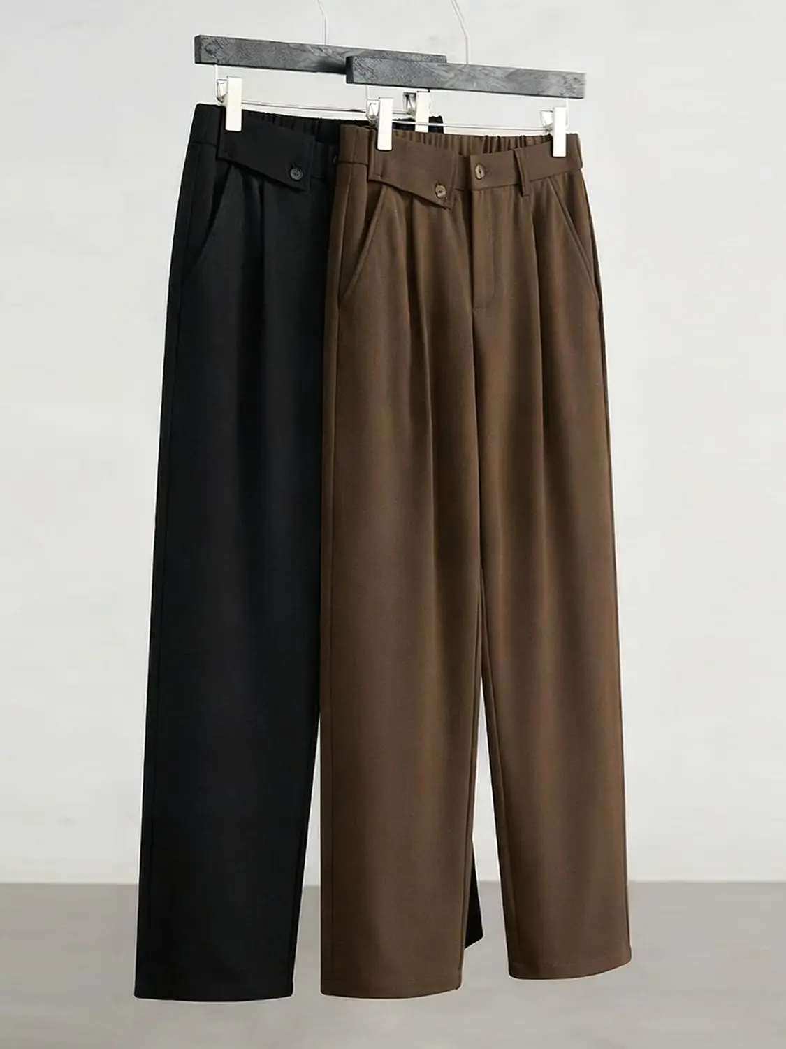 

Рекомендуемые мужские повседневные брюки с прямыми штанинами, однотонные, с широкими штанинами, длиной до пола, осень-зима, роскошные легкие брюки