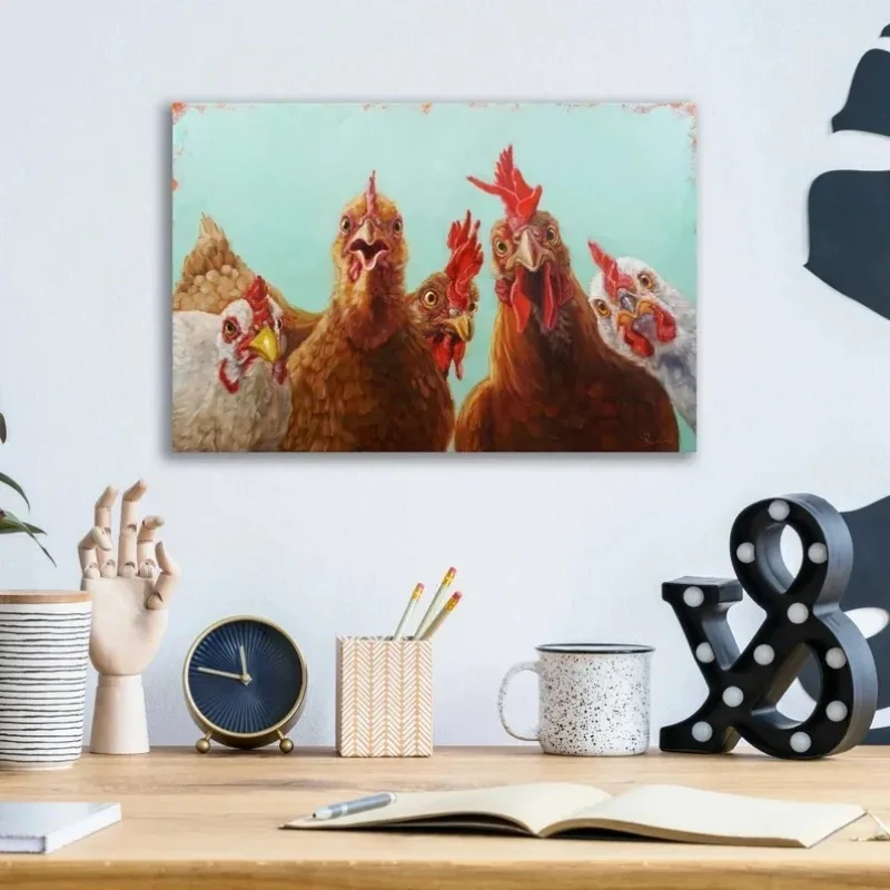 Chickens Type Poster Prints Animals Poultry Hen Cockerel Chicks Canvas Painting Modern Wall Art Picture for Farmhouse Home Decor