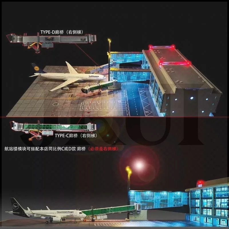 For 08 Hangar 1:200 Airport Module Terminal Apron Model with Lighting