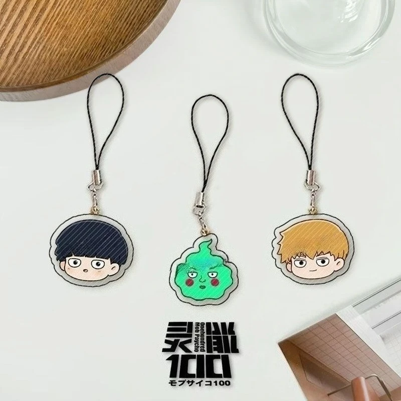New Mob Psycho 100 Shigeo Kageyama Dimple Exquisite Mobile Phone Lanyard High Color Value Creative Student Schoolbag Pendant view 2