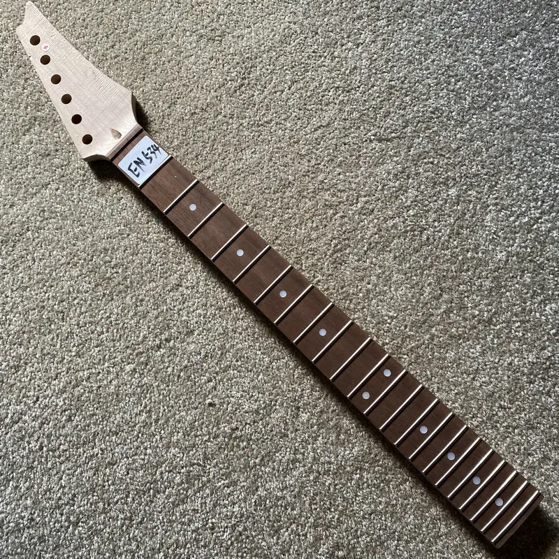 

EN534 Custom Order 6 String Unfinished Electric Guitar Neck Maple+Rosewood No Logo No Paints for DIY Replace with Damages