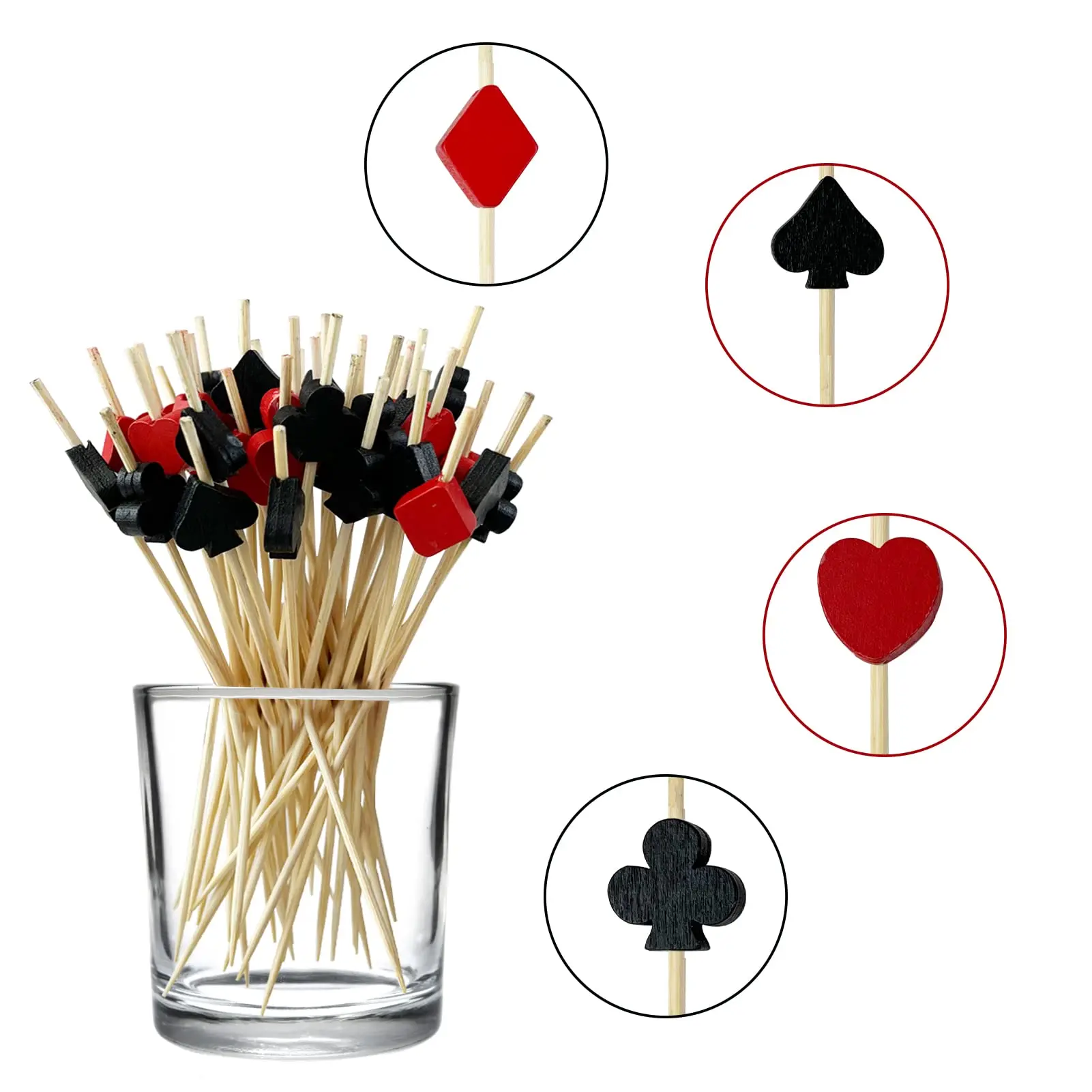 Casino Birthday Decorations Cocktail Toothpicks for Las Vegas Theme Party Supplies Poker Games Night Decor