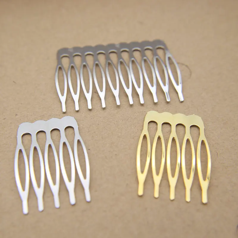 10pcs 5 6 8 10 Teeth Metal Hair Comb Brass For Clip Women Girl Bridal Ornament Jewelry Decorative Accessories Wedding Accessorie