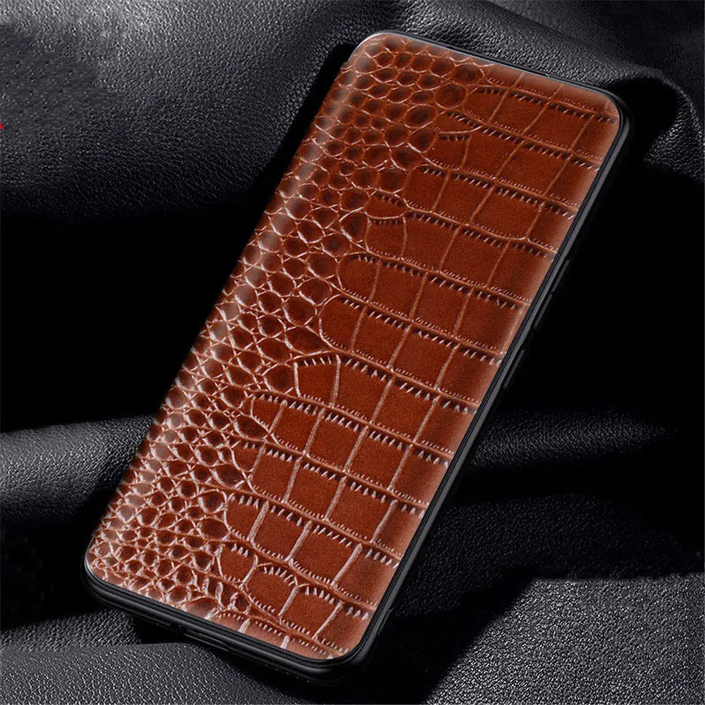 Genuine Cowhide Leather Crocodile Magnetic Flip Case For OPPO Find X7 Pro X7 Business Full Cover