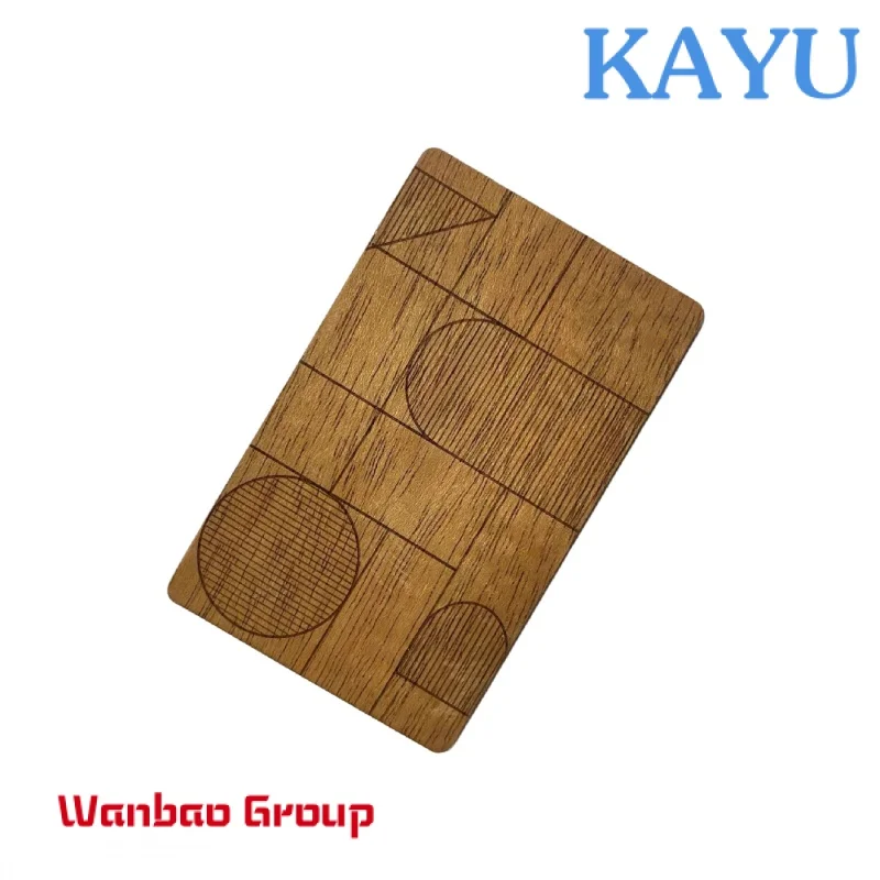 Custom  13.56mhz Passive NFC Customized Laser Engraving Blank Wood Business Card NFC Bamboo Card Blank Hotel Access Control Card