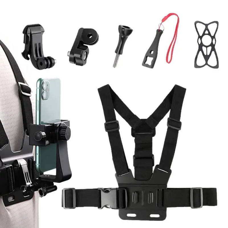 Chest Harness For Phone Mobile Phone Chest Bracket For Vlogging Phone Bracket Strap Elastic Webbing For Skateboarding Roller