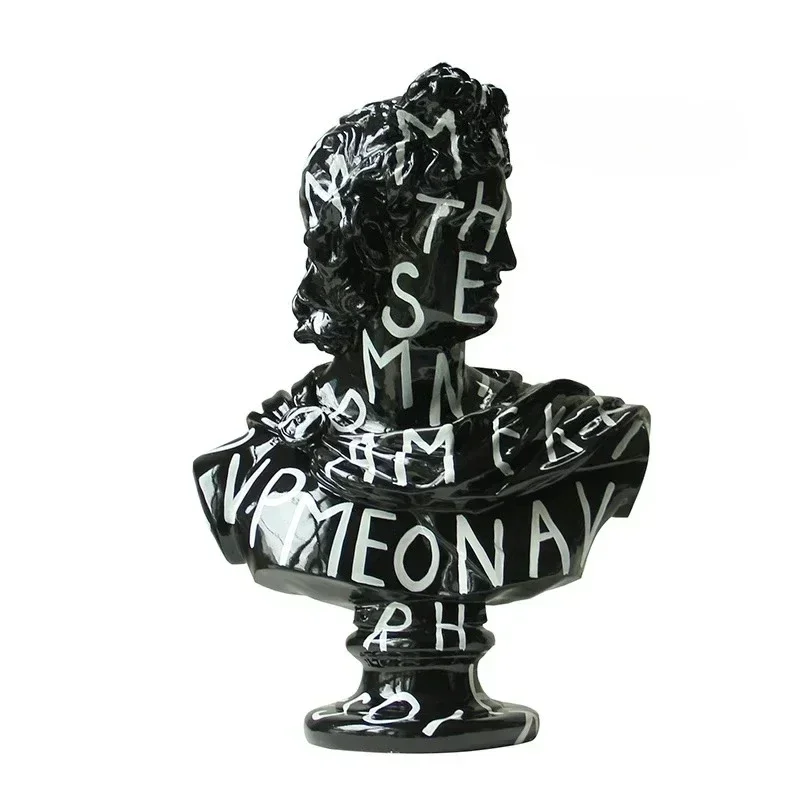 S Modern modern graffiti alphabet portrait sculpture model room imitation plaster creative character ornament