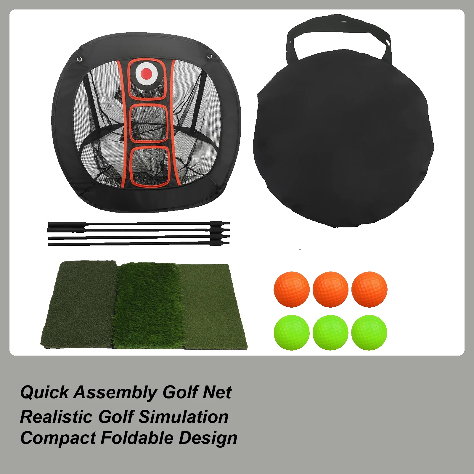 

Golf Chipping Net With Storage Bag Nylon Foldable Practice Net For Beginners Hitting Swing Training, Indoor Outdoor Backyard Use