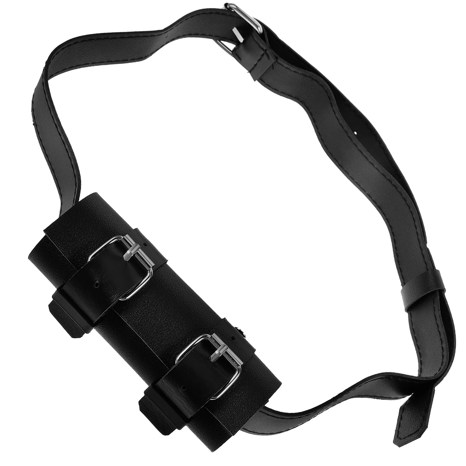 

Waist Belt Two Lanyards Sword Carrier Holder Frog Carrying Black Pu Storage