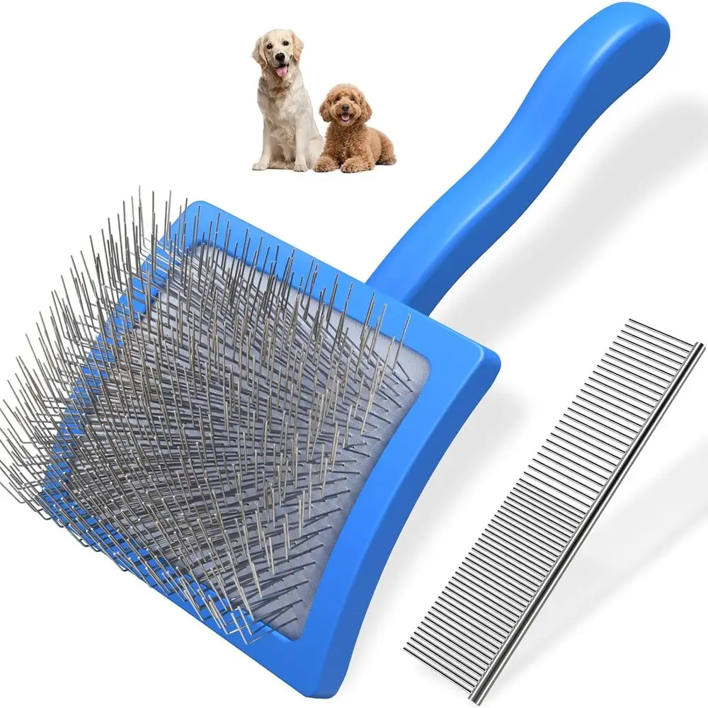 Slicker Brush or Dog & Pet Comb, Proportional Grooming Brush for Noodles, Poodles, Labradoodles with Extra Long Pins to Effectiv