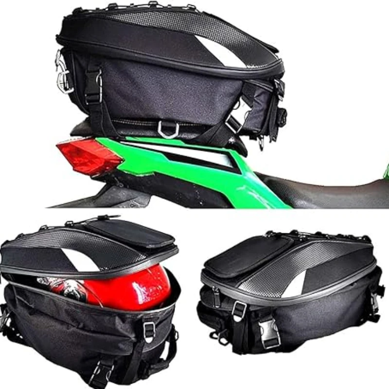

Сумка для мотоциклетного шлема, расширяемая, 20-30 л, водонепроницаемая, для заднего сиденья, мотоциклетный рюкзак с дождевиком и светоотражающей полосой, большая