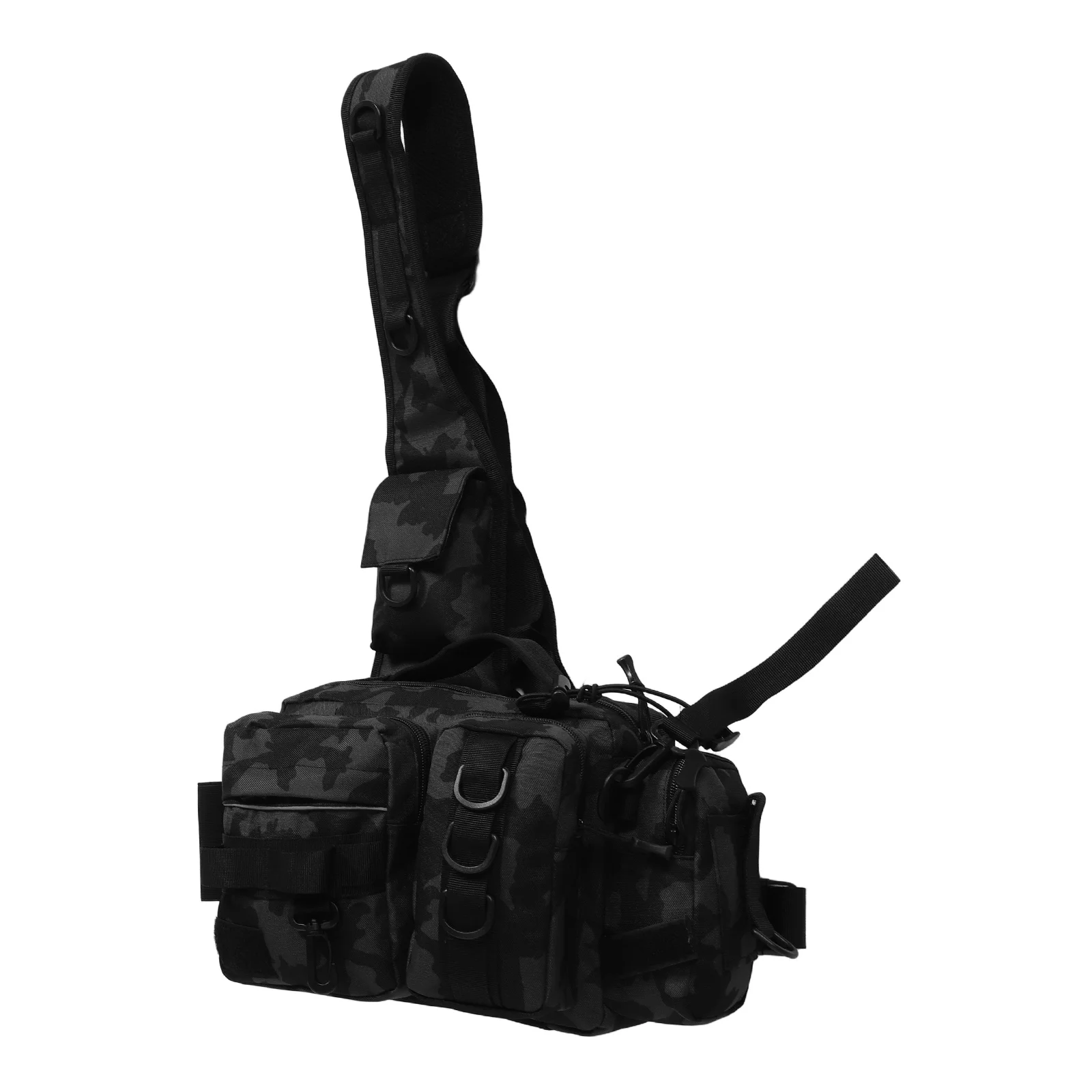 

Kisangel Fishing Sling Bag Lightweight Tackle Organizer Gear Holder Outdoor Shoulder Pack for Hiking Camping Hunting