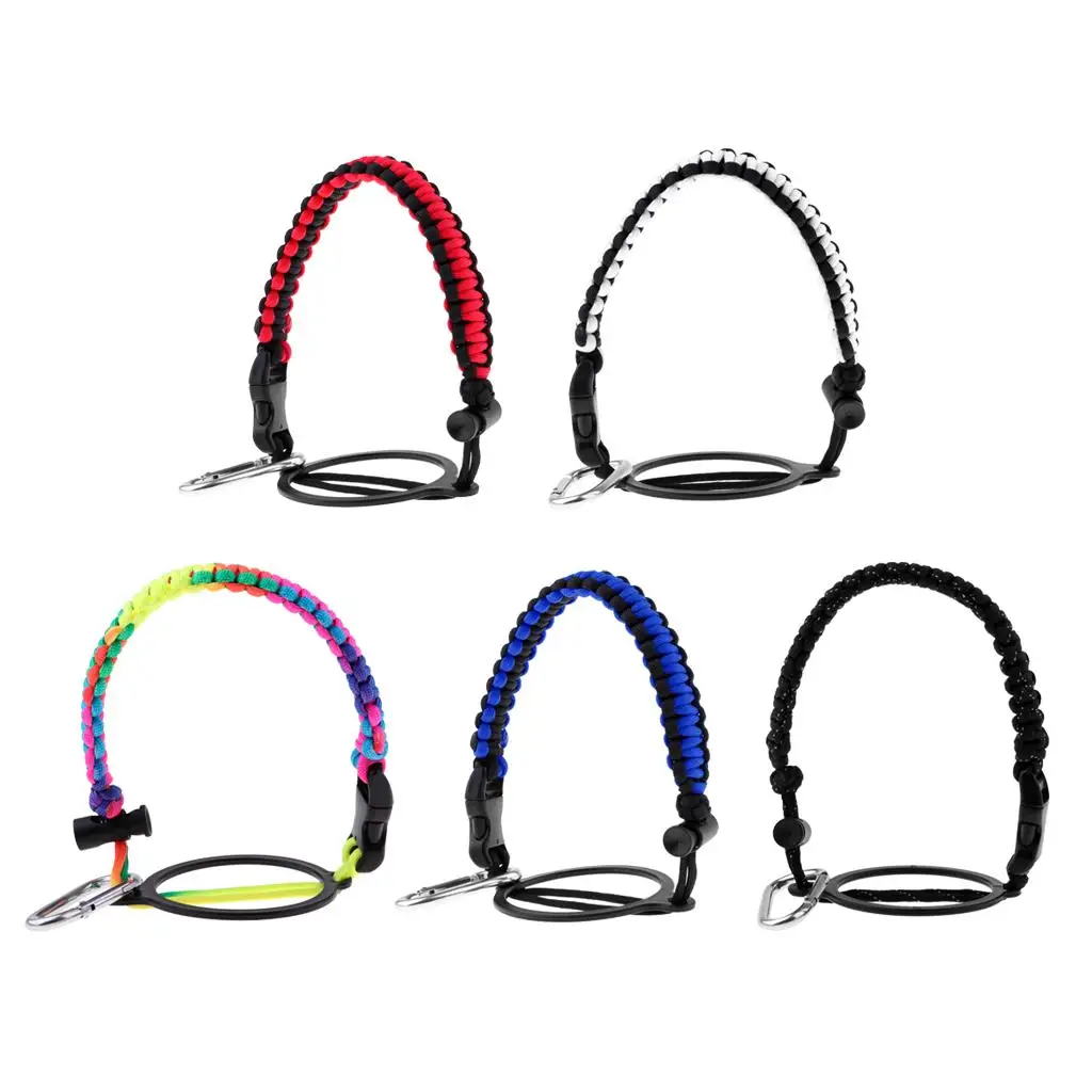 Outdoor Handle Rope Water Bottle Carrier Strap With Carabiner