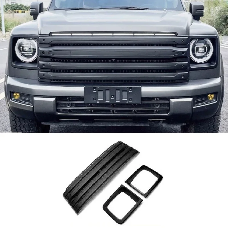 

Upgraded Black ABS Material Front Center Grille for 2024 + for GWM Haval H9 Accessories