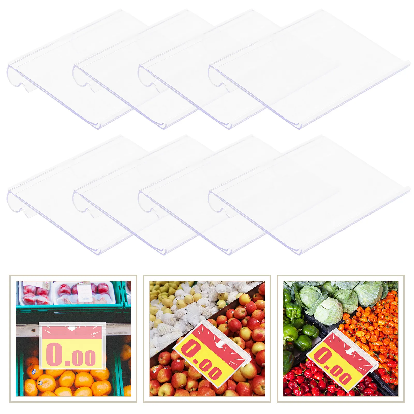 

60Pcs Price Tag Display Holder Heavy Duty Shelf Label Holder for Retail Stores Supermarkets Exhibitions Restaurants Office