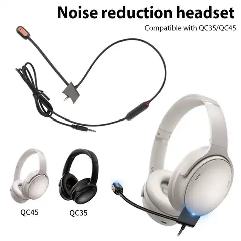 고감도 노이즈 캔슬링 분리형 게이밍 붐 마이크, Bose QC35 및 QC45 헤드셋용