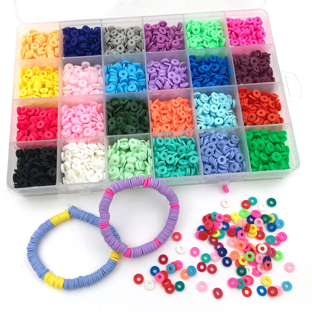 6mm 350pcs/lot DIY Polymer Clay Beads Jewelry Findings Rubber Spacer Beads for Boho Jewelry Making Bracelet Earrings Accessory