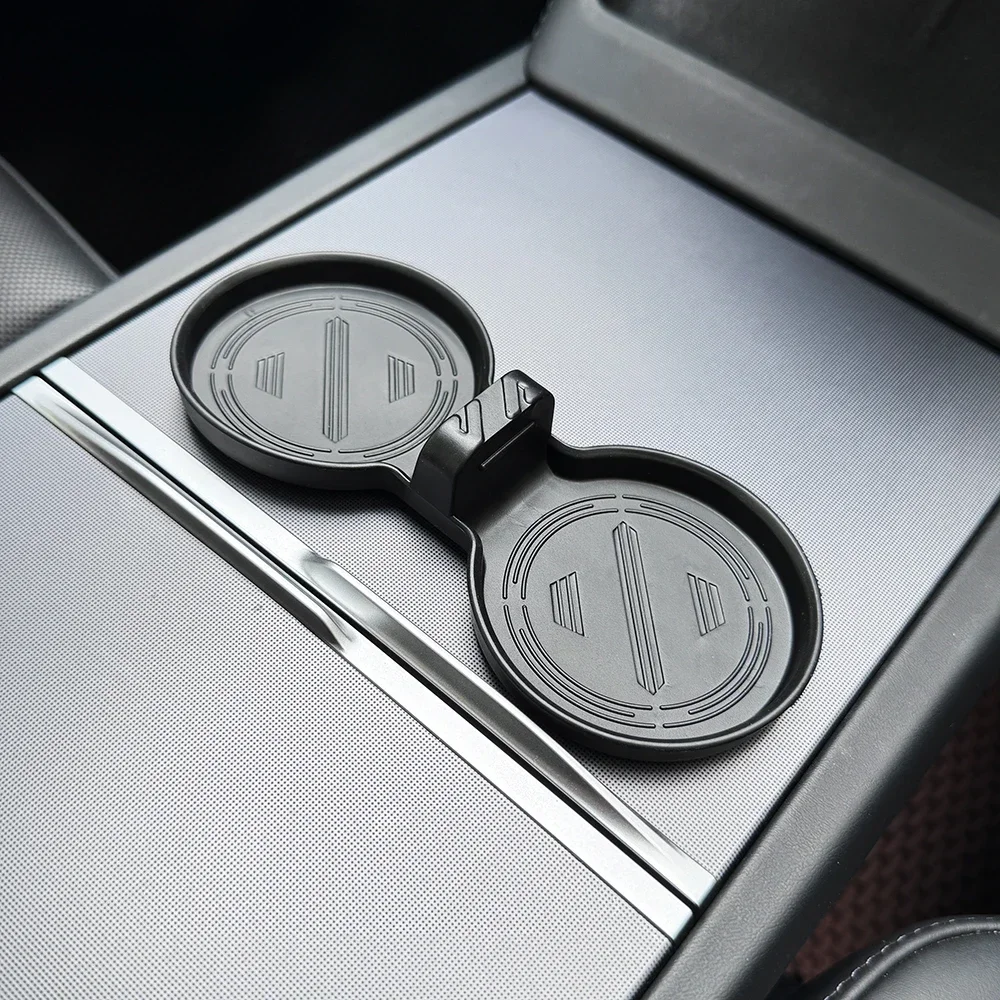 Для Tesla Model Y Launch 2025 Model 3 Highland 2025 Коврик для чашки воды Подставки Слоты Нескользящий коврик Водонепроницаемый коврик для напитков Аксессуары