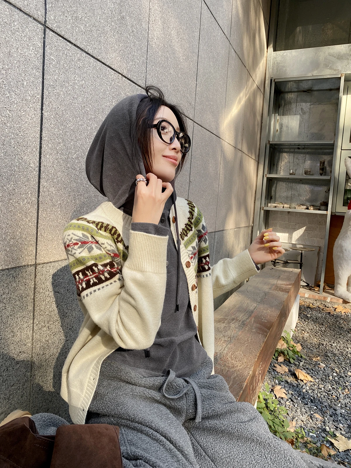 

Вязаный кардиган FEELROOM Island: теплый, с длинным рукавом, для Нового года, мягкий, из смесовой ткани (полиэстер, акрил, нейлон), вязаный топ