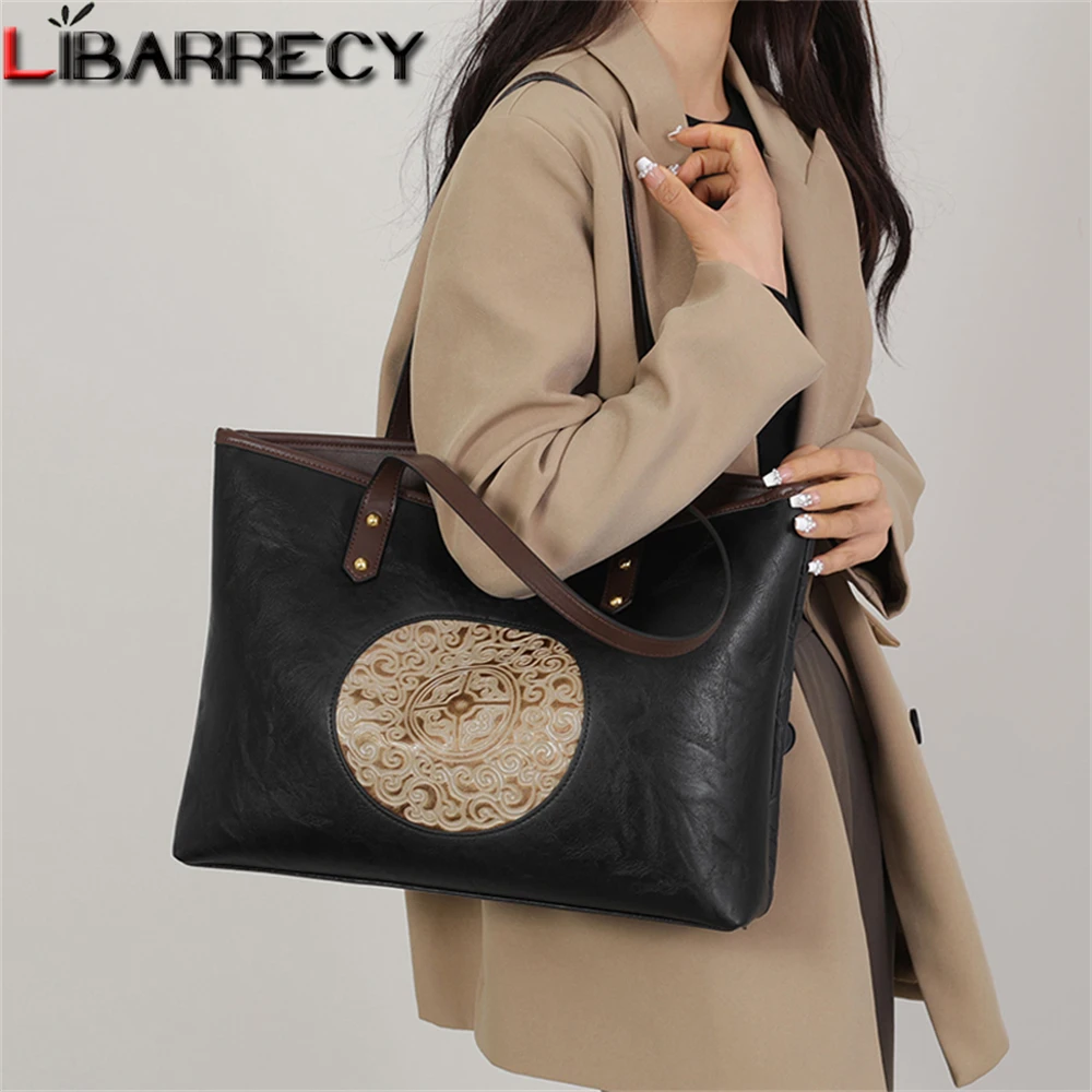 

Large PU Leather Shoulder Bag for Women 2023 Winter Fashion Trend Designer Female Handbags Luxury Brand Purses Tote Bags Bolsas