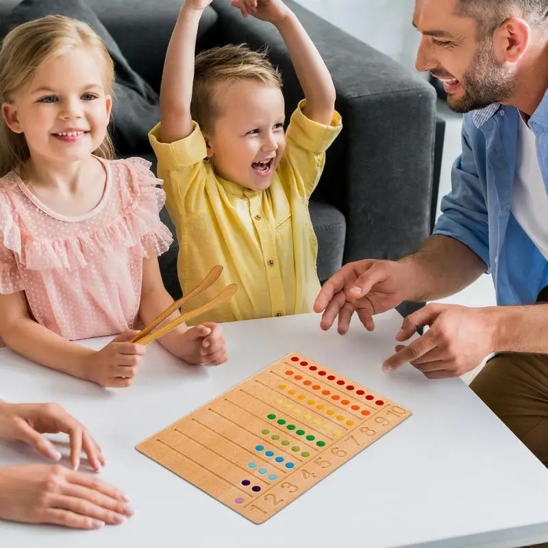 Houten bord Kraalspel Kraal Bordspel Veelzijdige wiskunde Kralen Tellen Speelgoed Tellen Spelletjes Creatief Voorschools Leren Speelgoed Voor