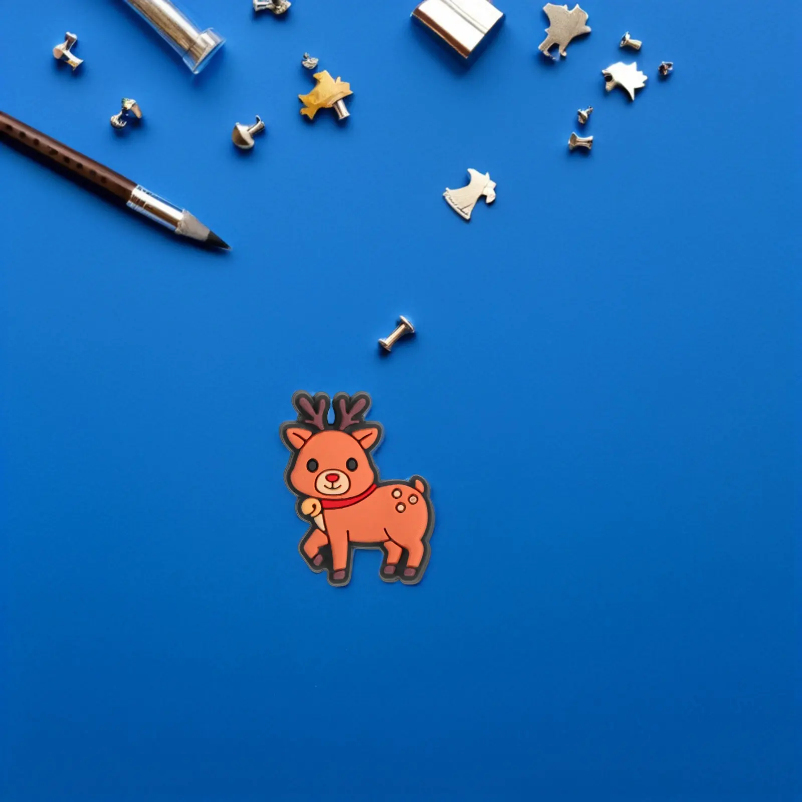 

20 шт. очаровательных украшений для ручек в виде оленей - рождественские подвески для карандашей, декоративные аксессуары для школы, забавные награды для детей в классе