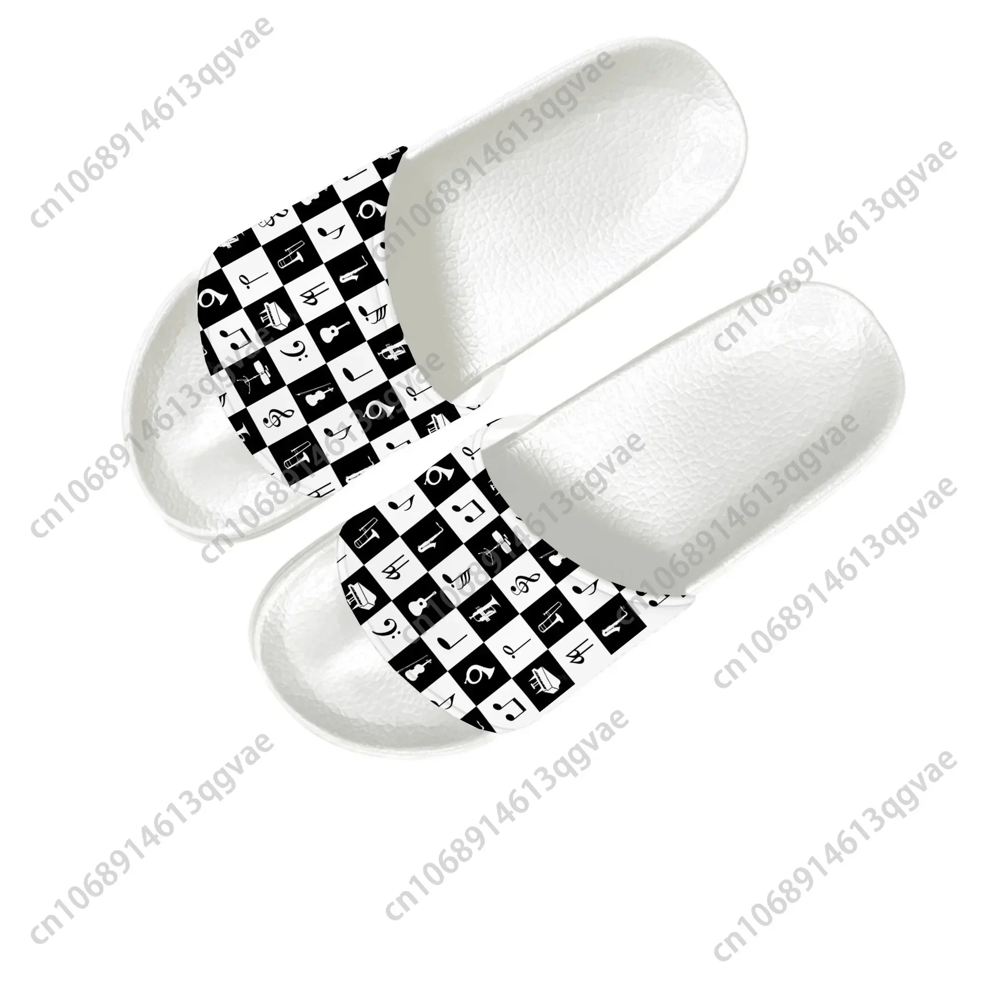 Musical Notes Cartoon Pattern Slippers Home Water Shoes Men Women Teenagers Beach Pool Sandals Custom Summer Slipper