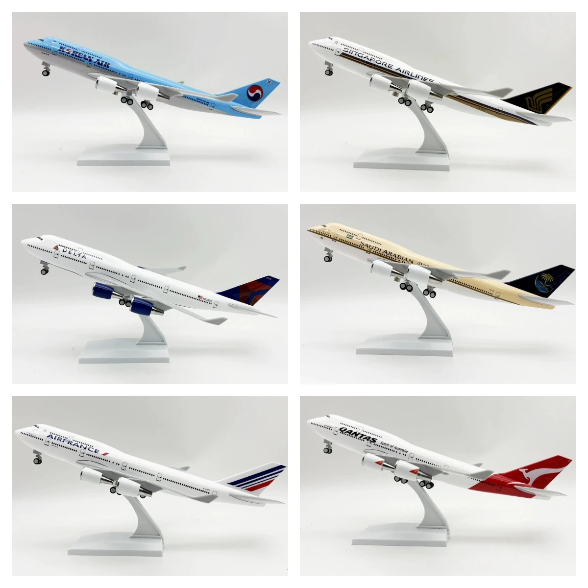 

30cm B747 Aircraft Model Series Resin Scale Aircraft Model Collectible Souvenirs Die-cast Airplane Toy with Wheel Stand