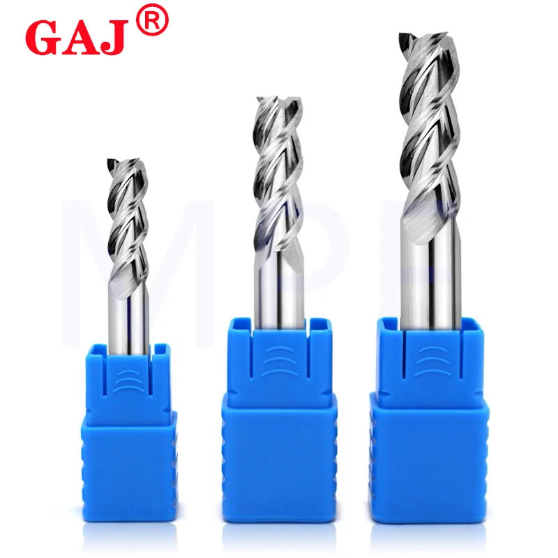 HRC50 Cnc Maching 3 hojas fresa recubrimiento de aleación herramienta de broca de acero de tungsteno por fresas de aluminio herramienta de corte de fresado de madera superior