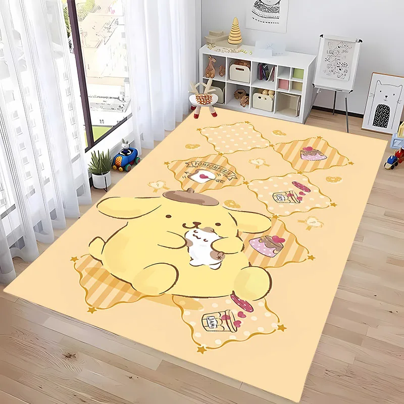 3D Miniso Cute Pompompurin Carpet Carpet for Living Room Cartoon Children's Bedroom Sofa Doormat Floor Rug Anti-slip Decor Mat