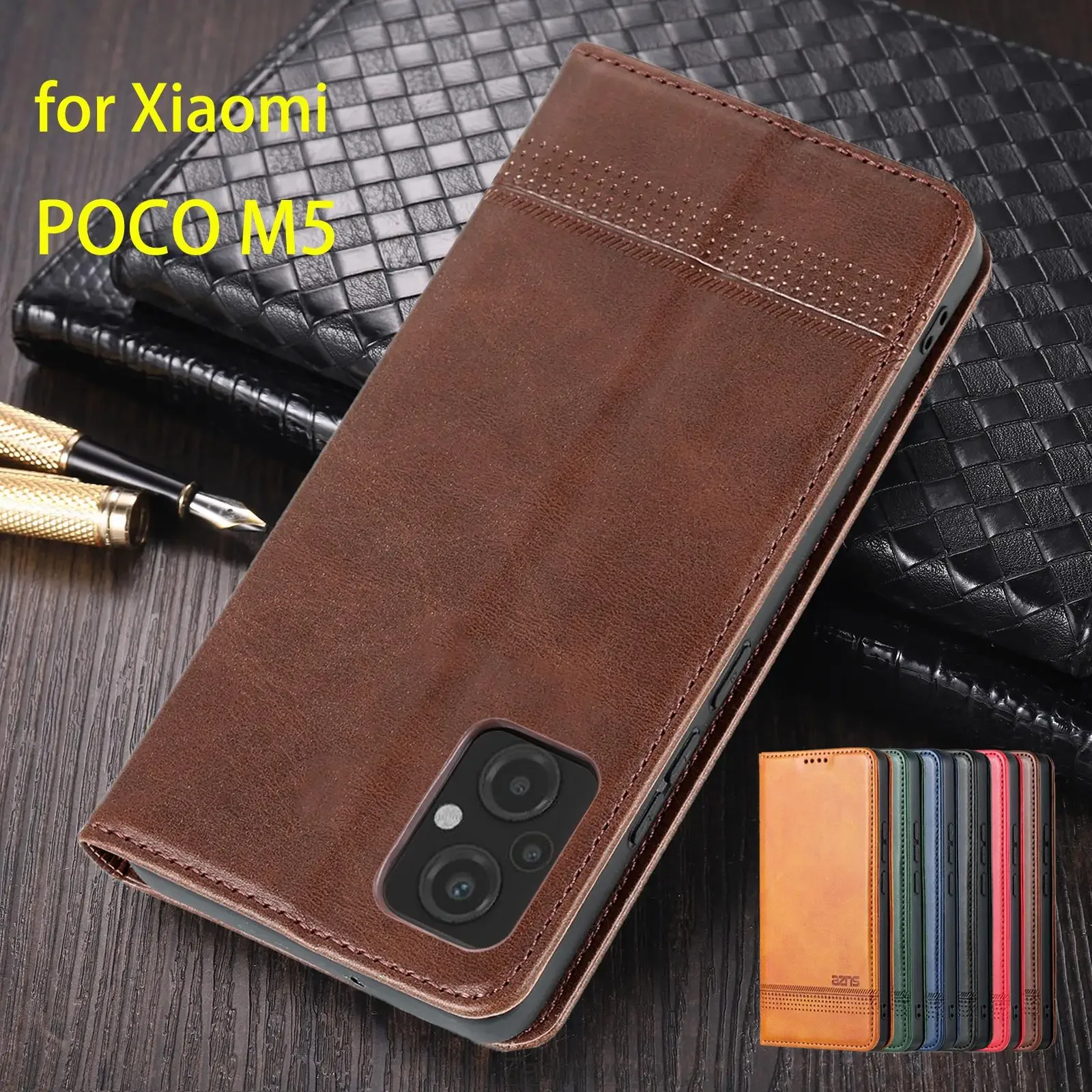 

Deluxe Magnetic Adsorption Leather Fitted Case for Xiaomi POCOPHONE POCO M5 Flip Cover Protective Case POCO M5 Capa Fundas Coque