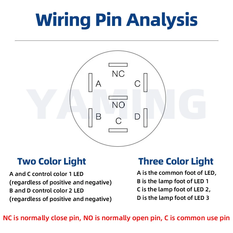 16/19/22mm Two/Three Color Flat Round LED Light Metal Push Button Switch Customize Waterproof IP65 Power Supply Self-Lock Reset