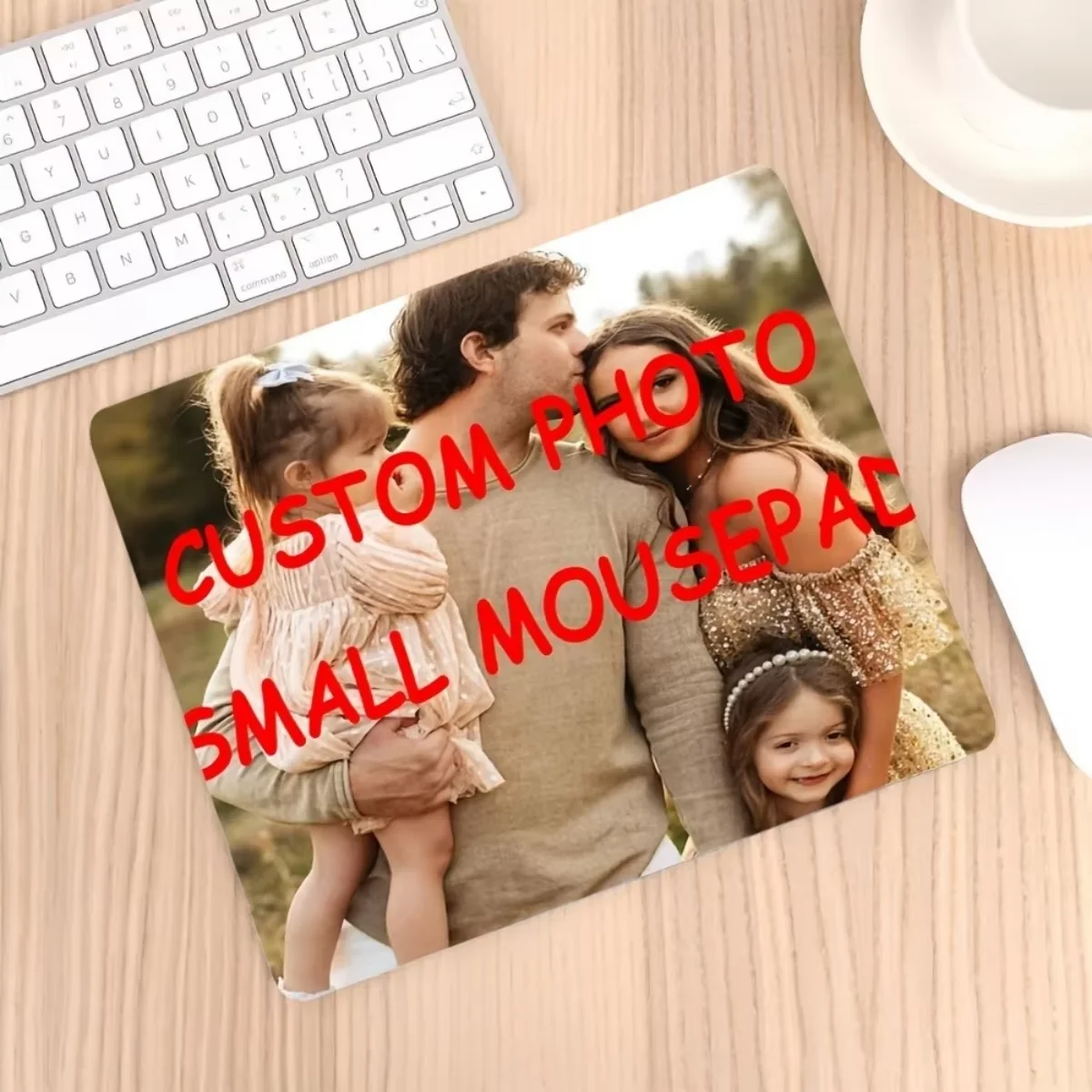 Customizable mouse pads available in various sizes; upload high-resolution images for personalization—suitable for living rooms,